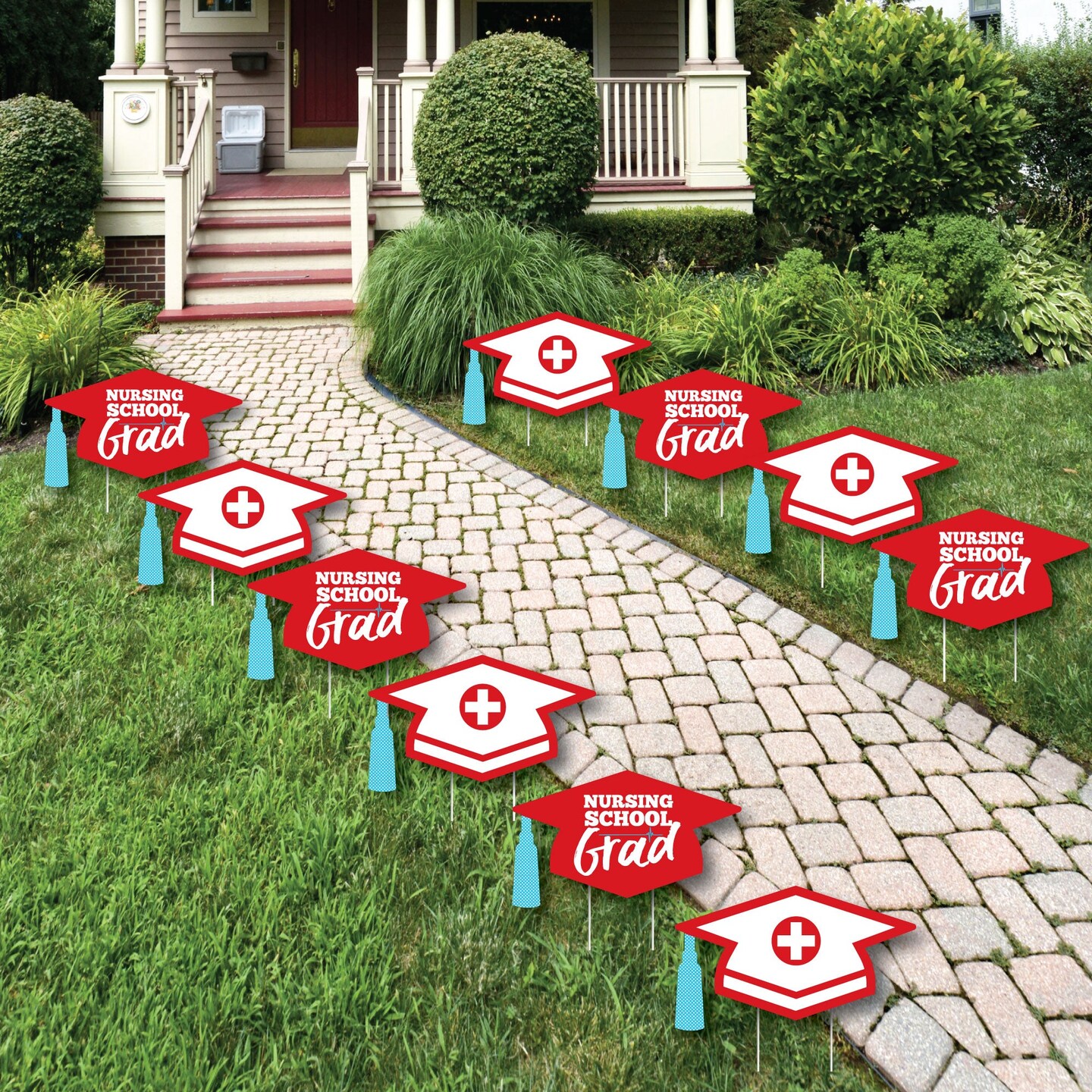 Big Dot of Happiness Nurse Graduation Lawn Decorations - 10 Piece