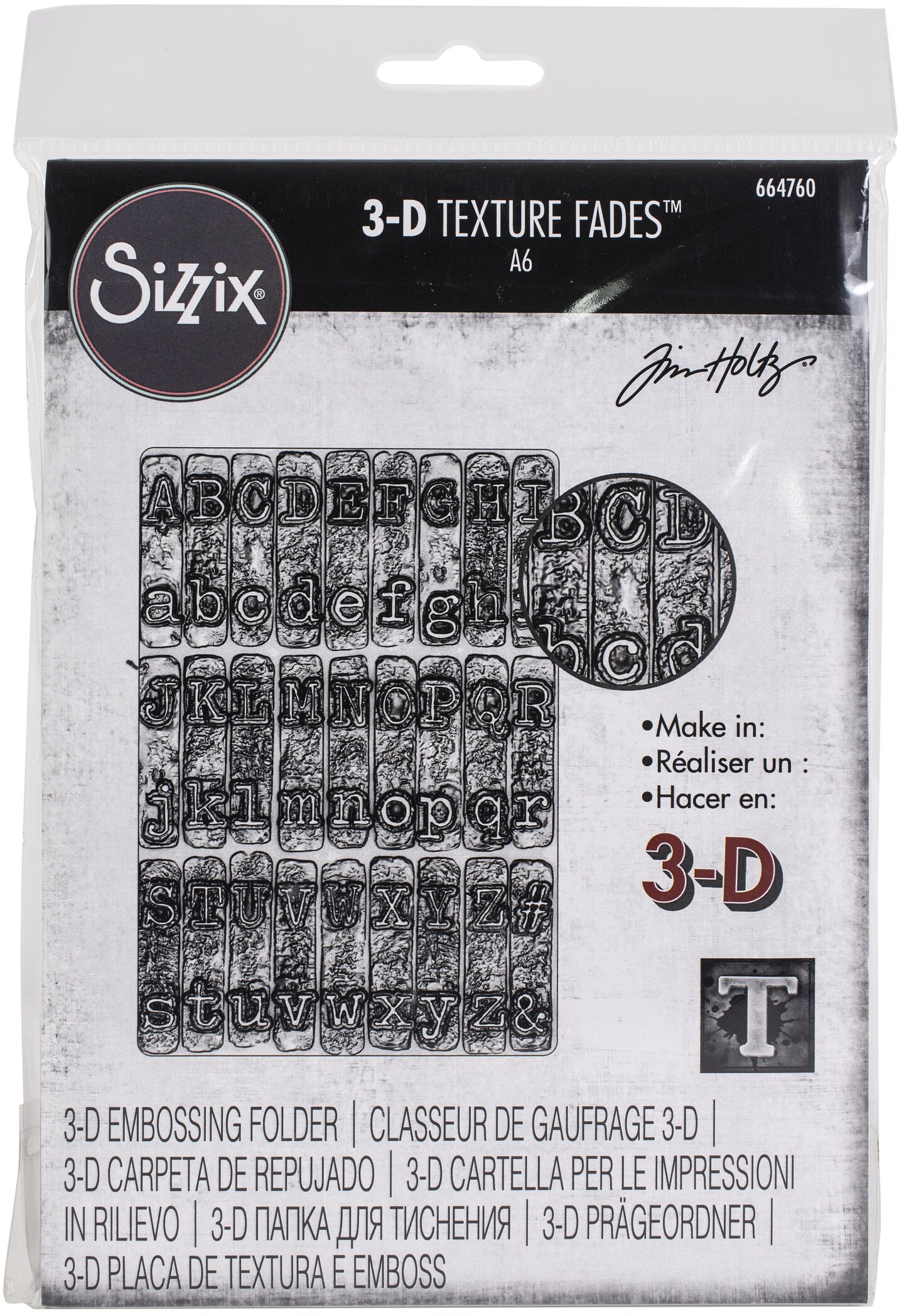 Sizzix 3D Texture Fades Embossing Folder By Tim HoltzTypewriter Michaels