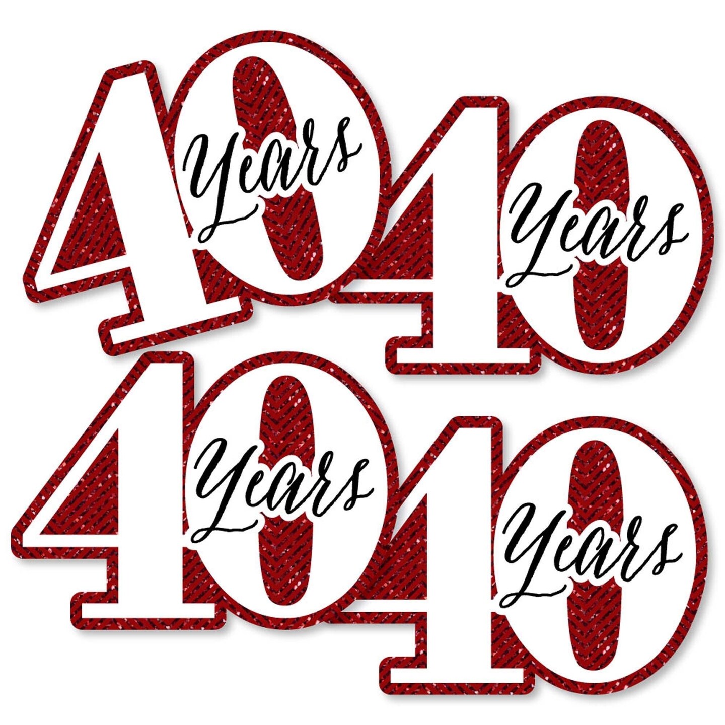 Big Dot of Happiness We Still Do - 40th Wedding Anniversary - Decorations DIY Anniversary Party Essentials - Set of 20
