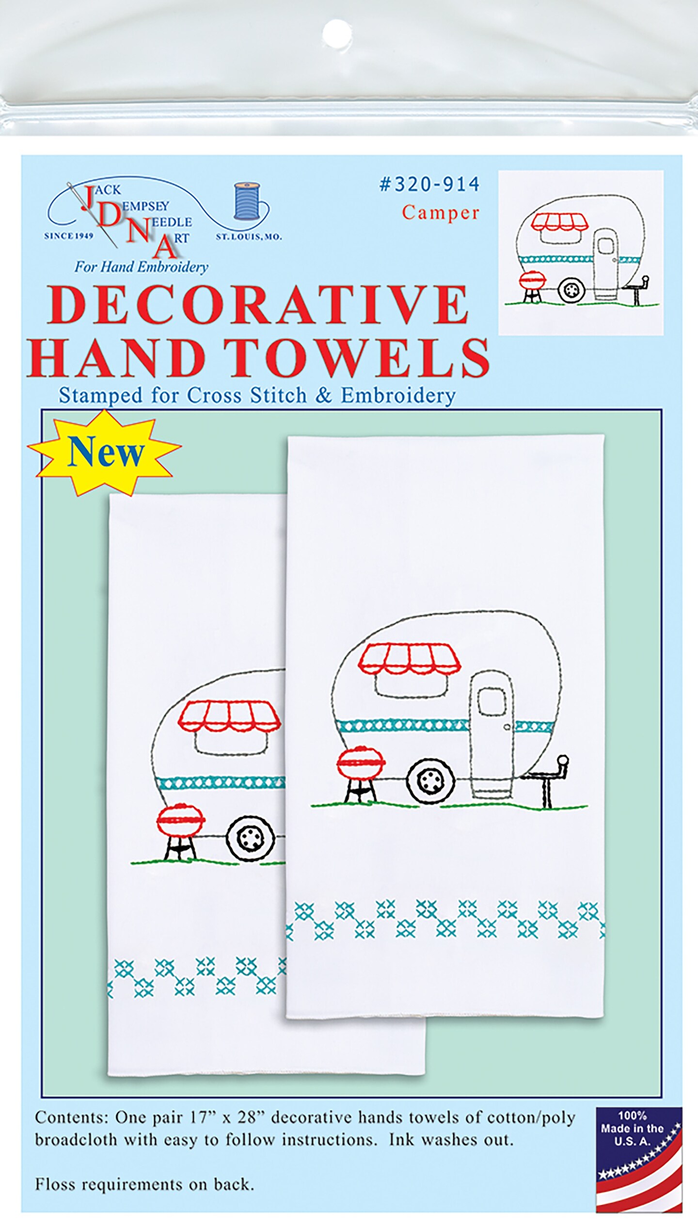 Jack Dempsey Stamped Decorative Hand Towel Pair 17"X28"-Camper