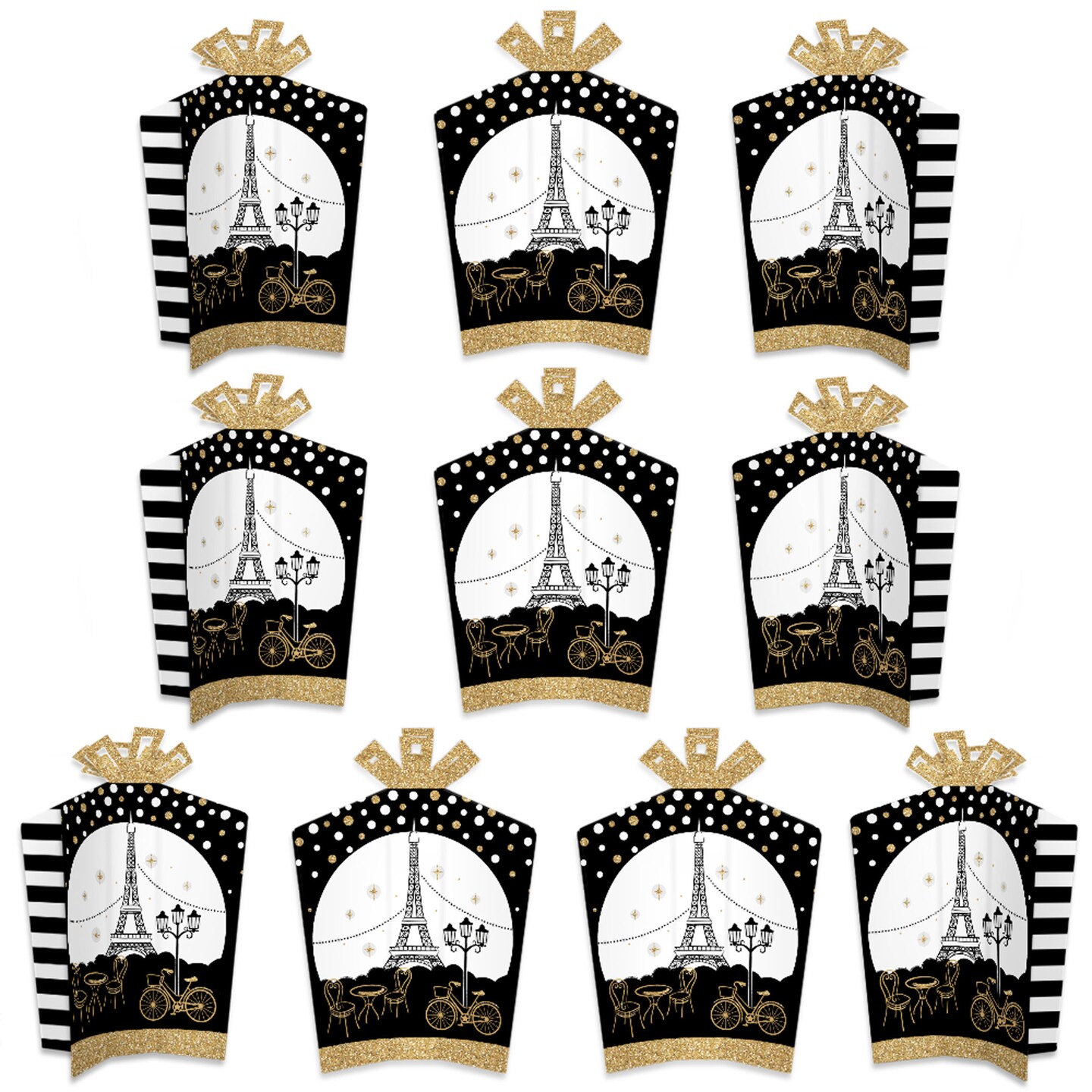 Big Dot of Happiness Stars Over Paris - Table Decorations - Parisian Themed Party Fold and Flare Centerpieces - 10 Count