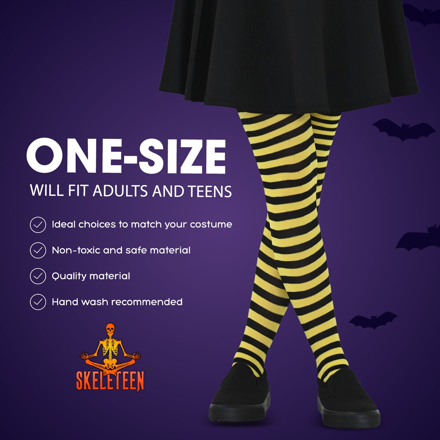 Black and Yellow Tights - Striped Nylon Bumble Bee Stretch