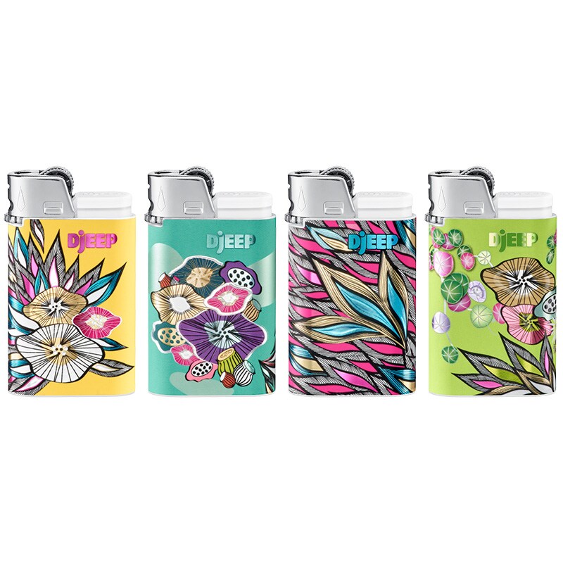 DJEEP Pocket Lighters, VIBRANT Collection Textured Metallic, Colorful