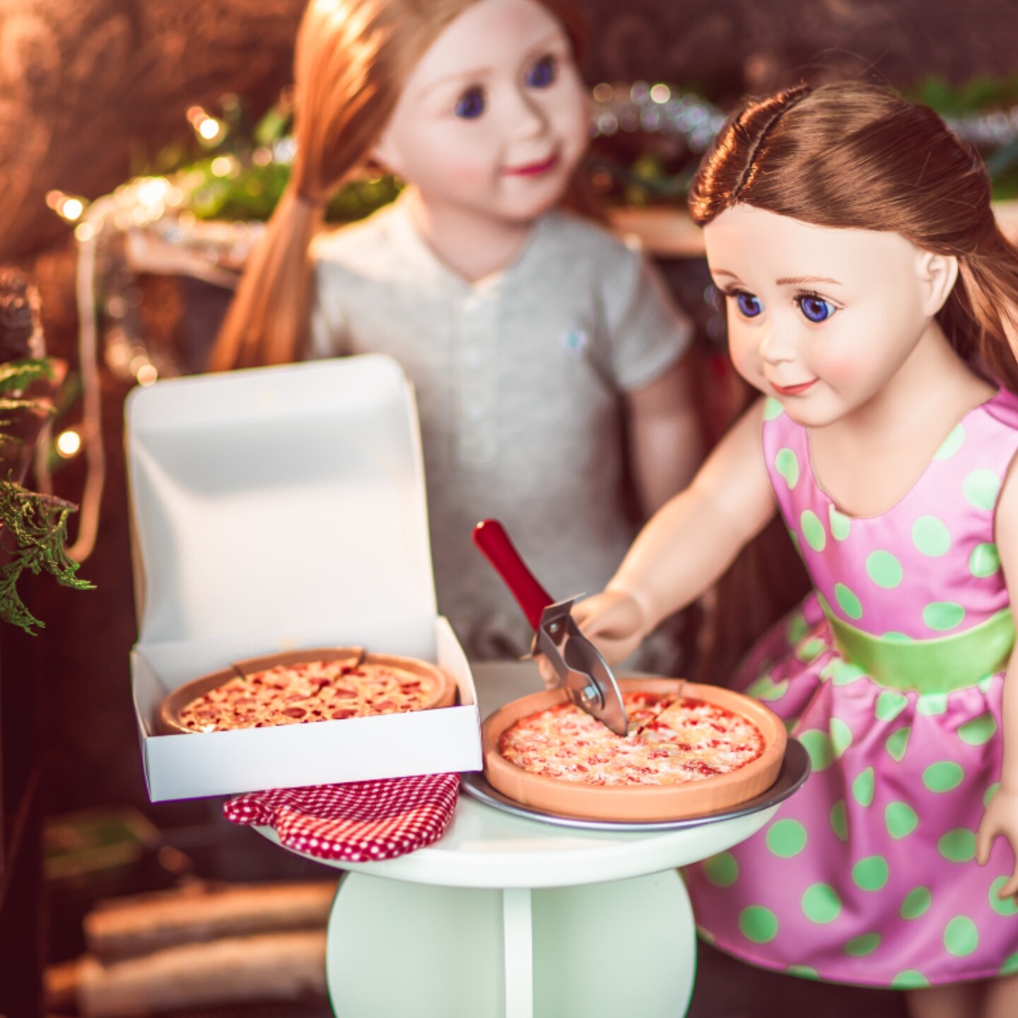 The Queen&#x27;s Treasures 18 In Doll 9 Pc Pizza Party Food Accessory Play Set