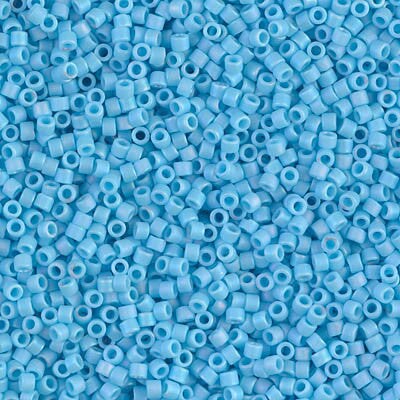 Miyuki Delica Bead 11/0, DB0879, Matte Opaque Turquoise Blue AB, 5 grams