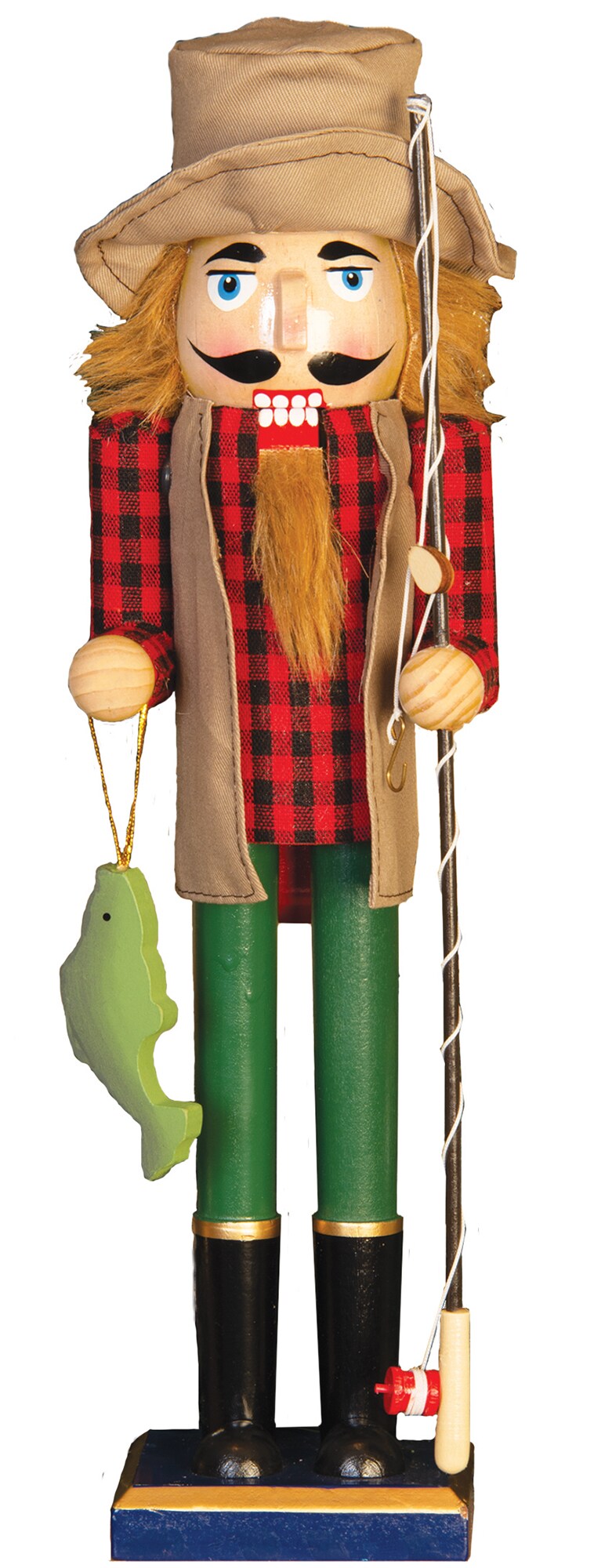 MasterPieces Holiday - Fisherman 15 inch Traditional Wooden Nutcracker - Hand Painted Christmas Décor