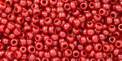Toho 11/0 Round Japanese Seed Bead, TR11-125, Opaque Luster Cherry