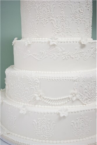 Filigree Damask Cake Stencil Set | C550 by Designer Stencils | Cake Decorating Tools | Baking Stencils for Royal Icing, Airbrush, Dusting Powder | Reusable Plastic Food Grade Stencil for Cakes | Easy to Use & Clean Cake Stencil