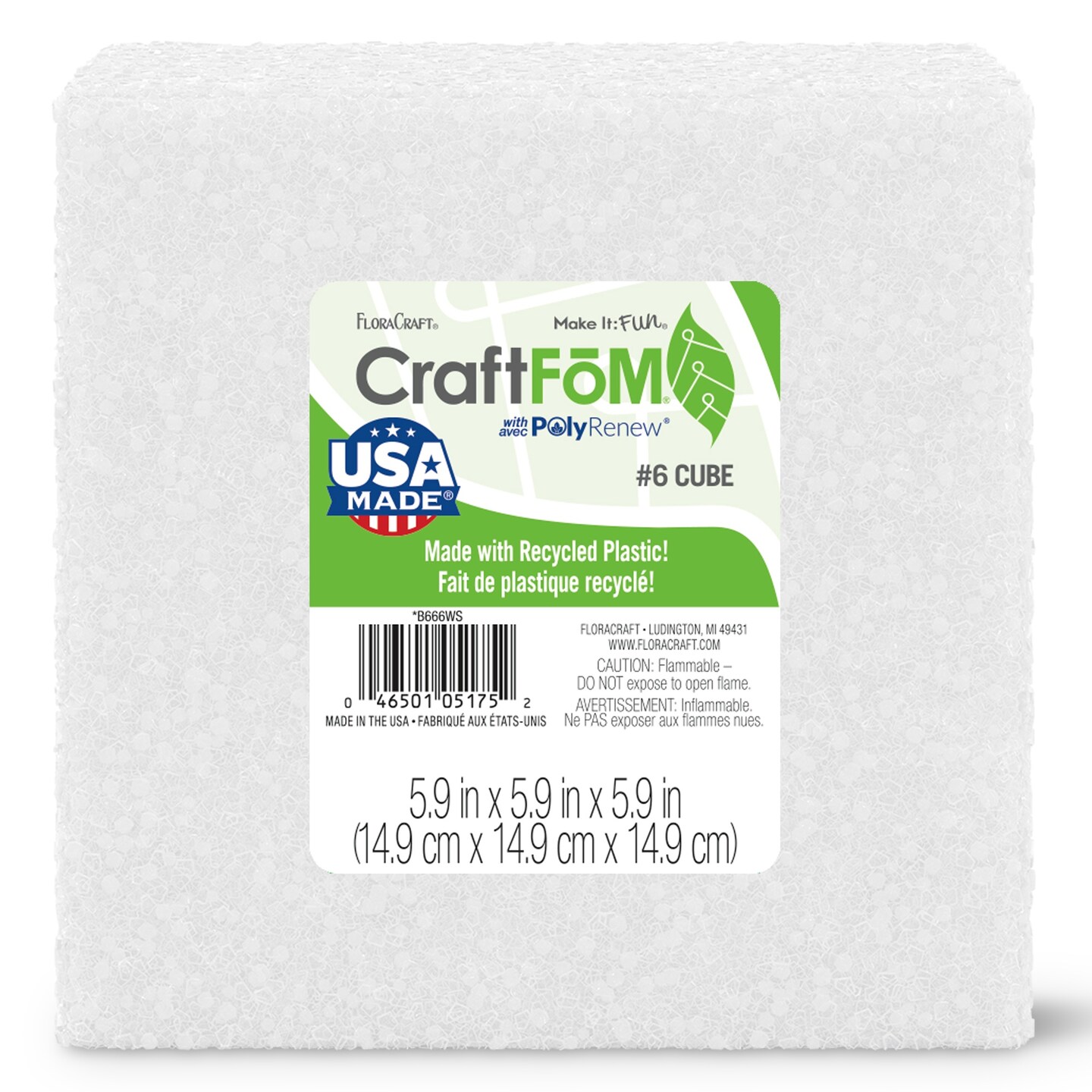 FloraCraft CraftFoM Block-5.9&#x22;X5.9&#x22;X5.9&#x22;