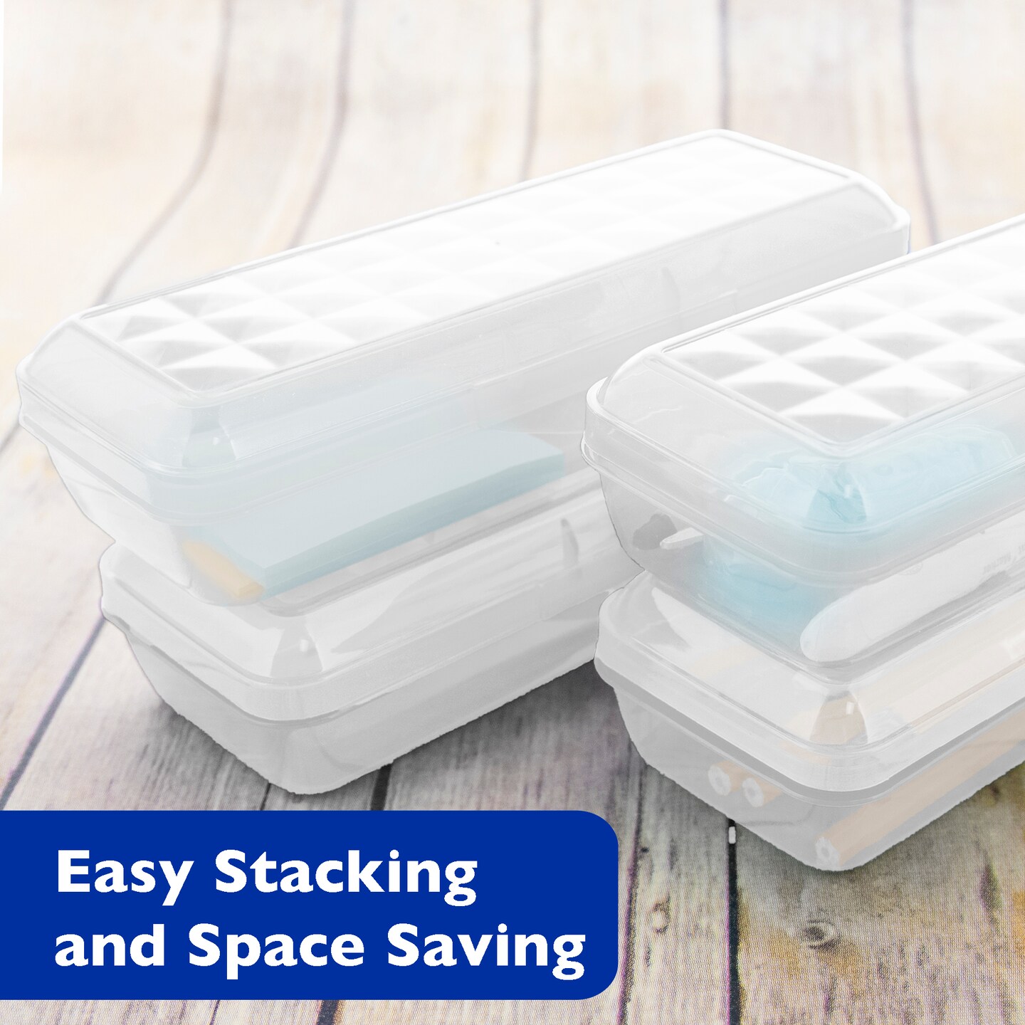 BAZIC 8&#x22; LUCENT Clear Pencil Case Organizer Box