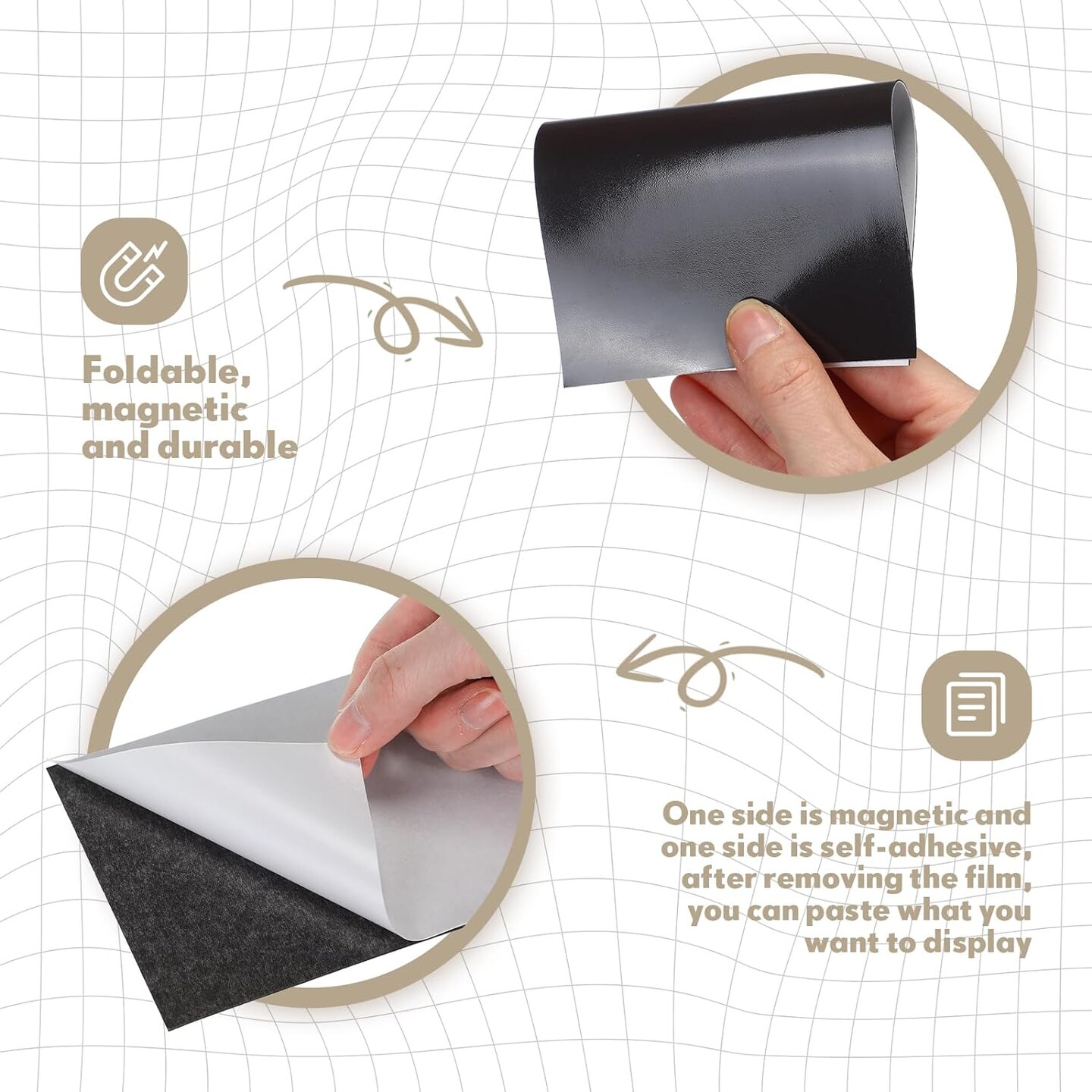 200 Pcs 4" x 6" Adhesive Magnetic Sheets Cuttable Magnetic Sheets with Adhesive Backing Magnetic Paper Magnet Stickers Flexible Peel and Stick Magnets for Picture Crafts Die Storage Photos