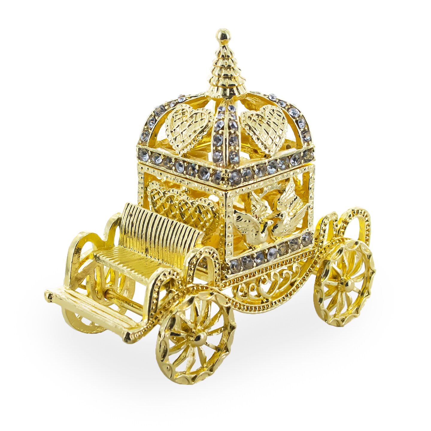 Golden Royal Coronation Coach Trinket Box Figurine