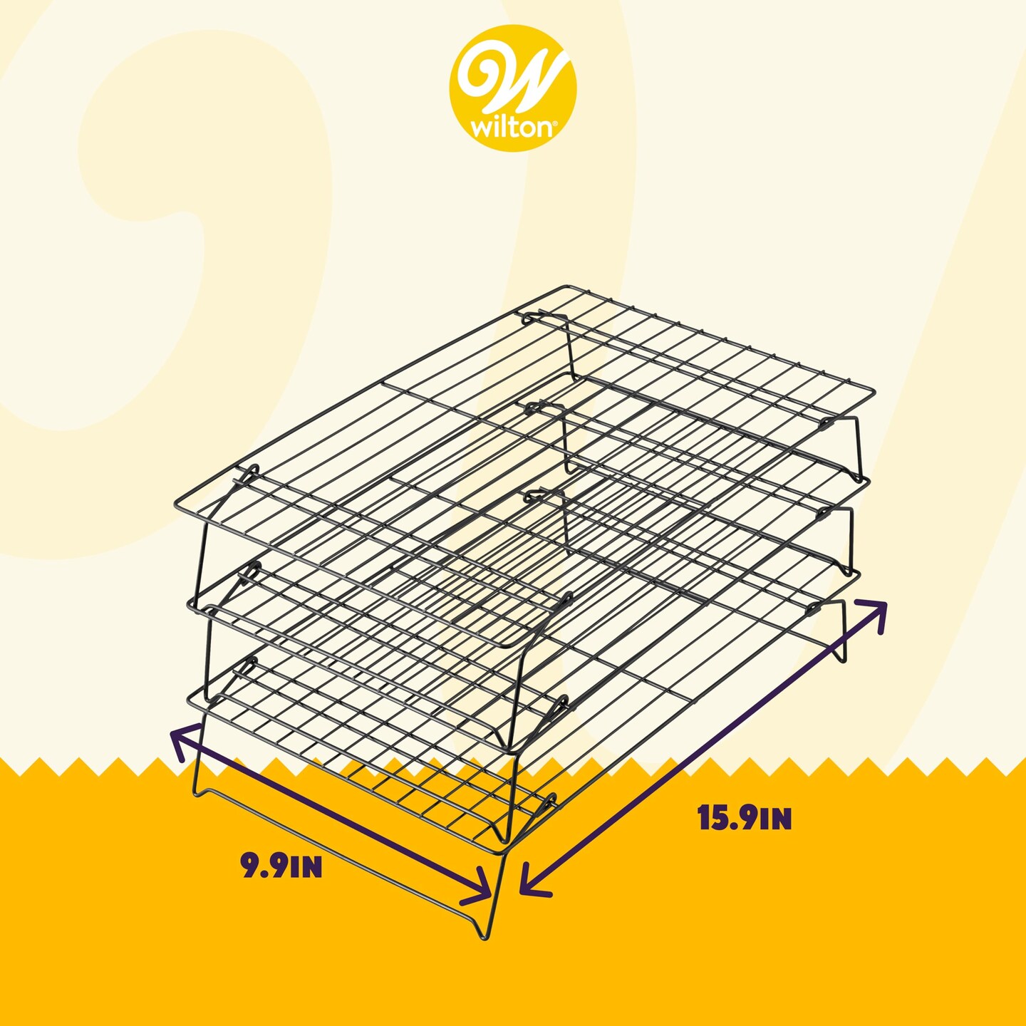 3 Pieces Tier Cooling Rack for Cookies, Cake and More - Cool Batches of Cookies, Cake Layers or Finger Foods, Black