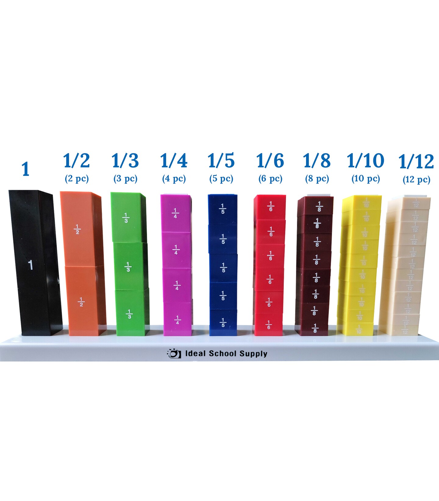 Carson Dellosa 51-Piece STAX Fraction Manipulatives Set, Math Cubes Manipulatives Covering 1/12 to Whole Numbers, Mathematics Homeschool and Classroom Must Haves