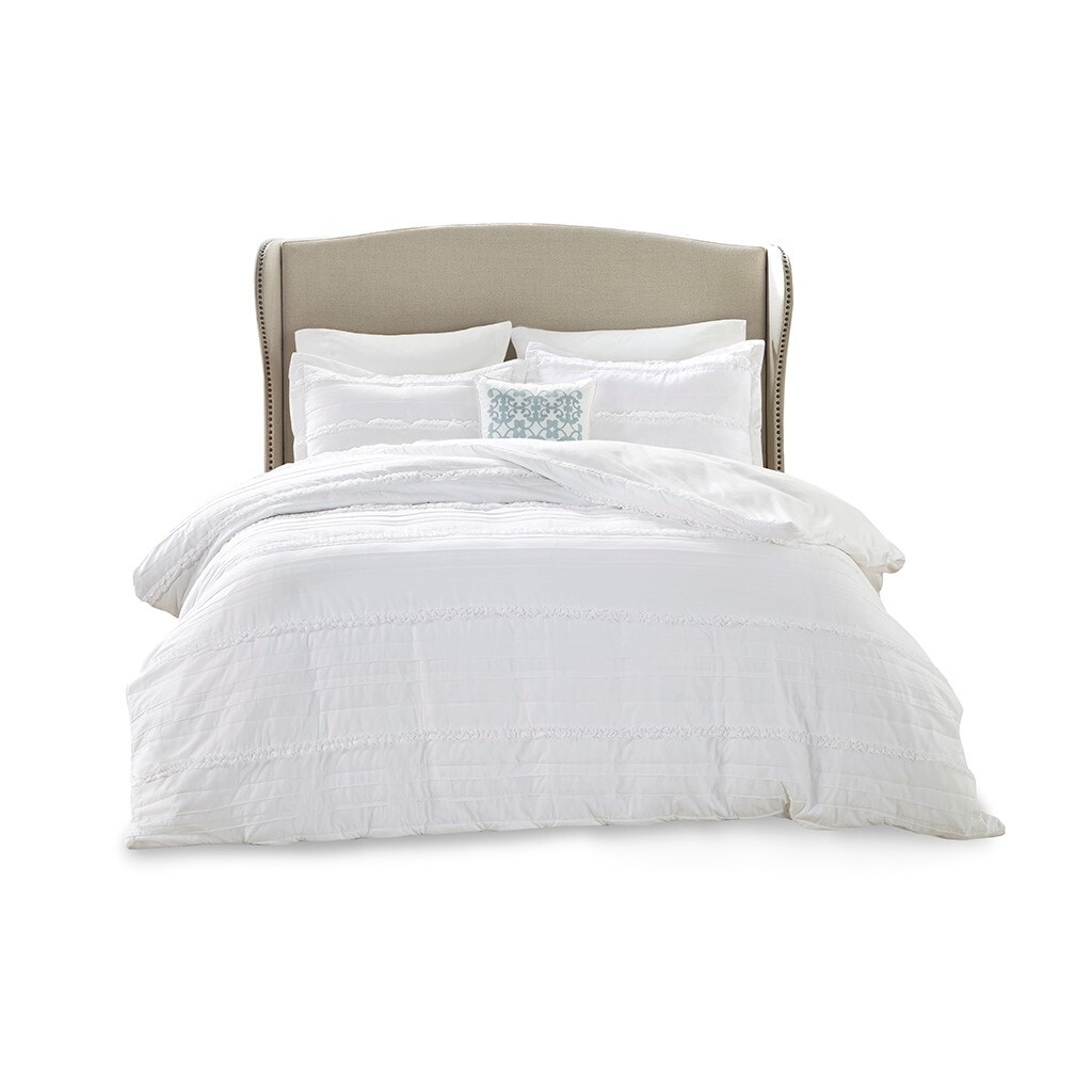 Gracie Mills Sheila Duvet Set 4-Piece 2-In-1 Shabby Chic Grace-3017 Queen Size