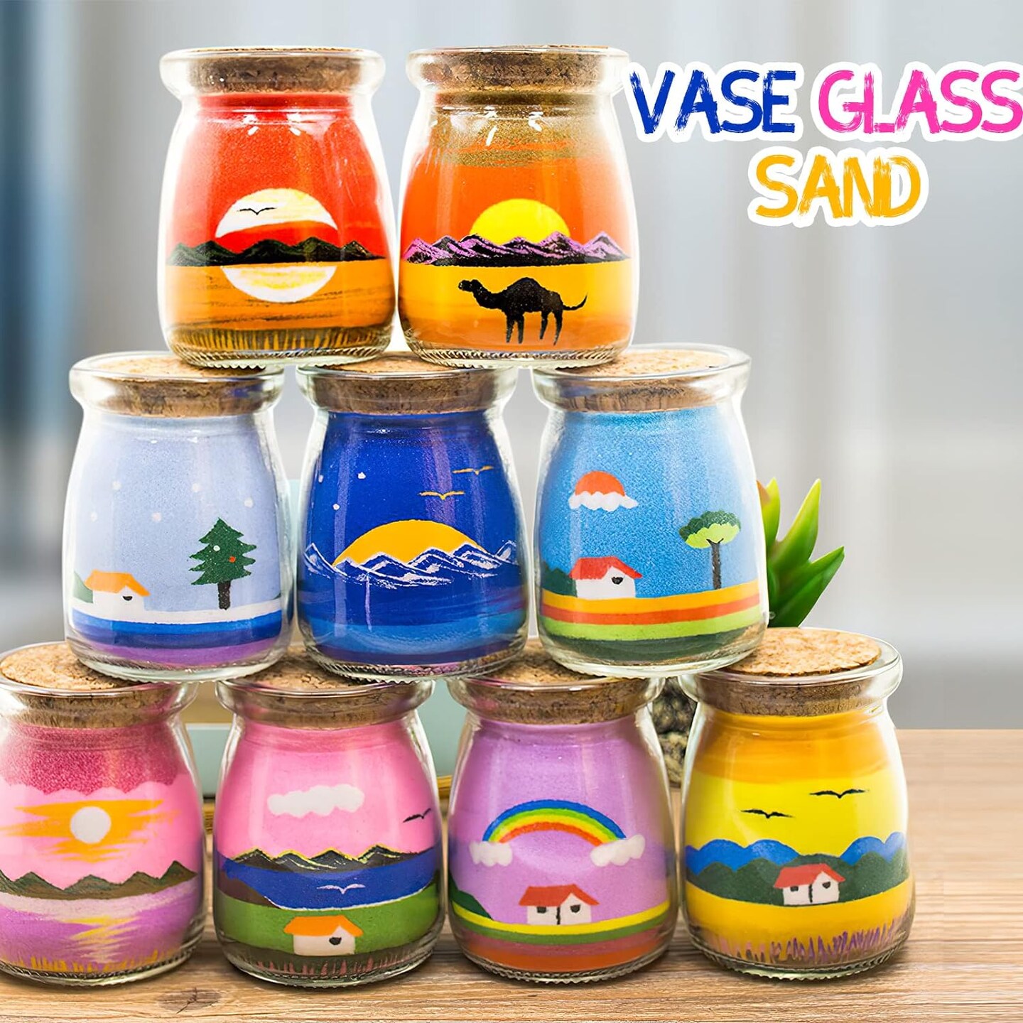 12 Pcs Art Sand for DIY Arts and Crafts Colored Sand Kit, Scenic Sand for Kids, Colorful Sand for Painting, School Activity, Summer Activities