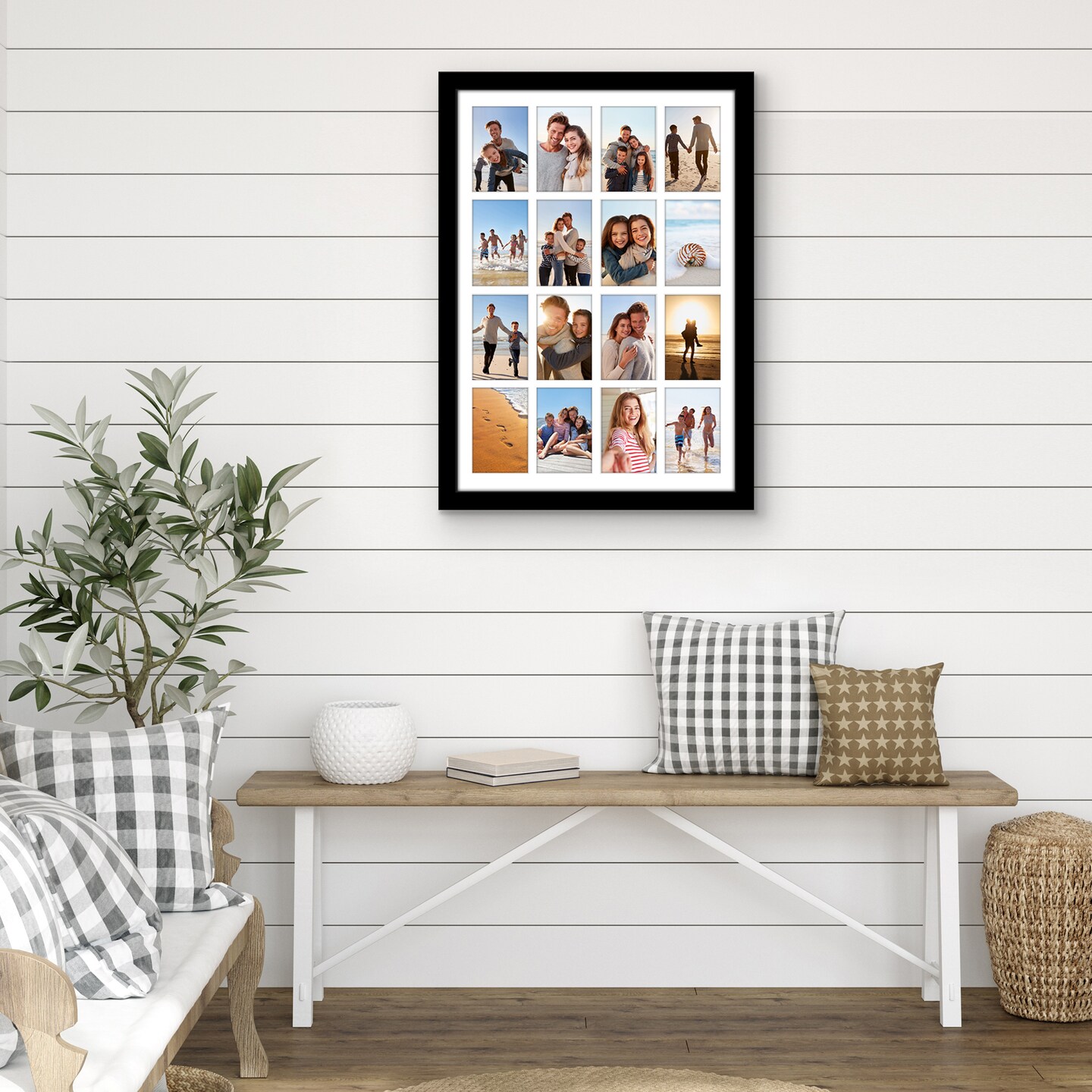 Americanflat 18x26 Collage Picture Frame - Use as Sixteen 4x6 Picture Frame Openings or One 18x26 Photo Frame Made of Engineered Wood with Polished Plexiglass