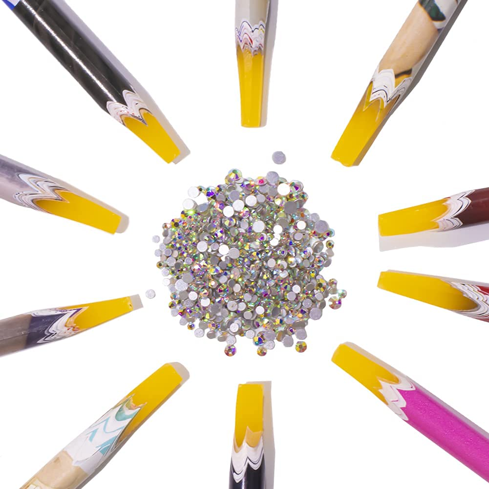 10 Pieces Self Adhesive Resin Rhinestones Picker Pencil Nail Art Gem Crystal Pick up Tool Rhinestone Pickup Pen Long