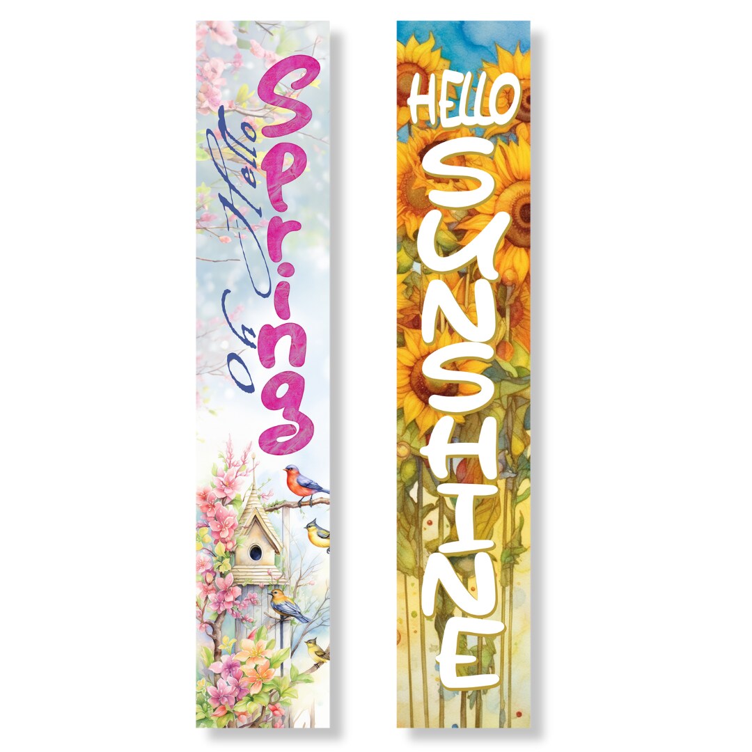 Hello Sunshine Sunflowers/Oh Hello Spring - Reversible Porch Board