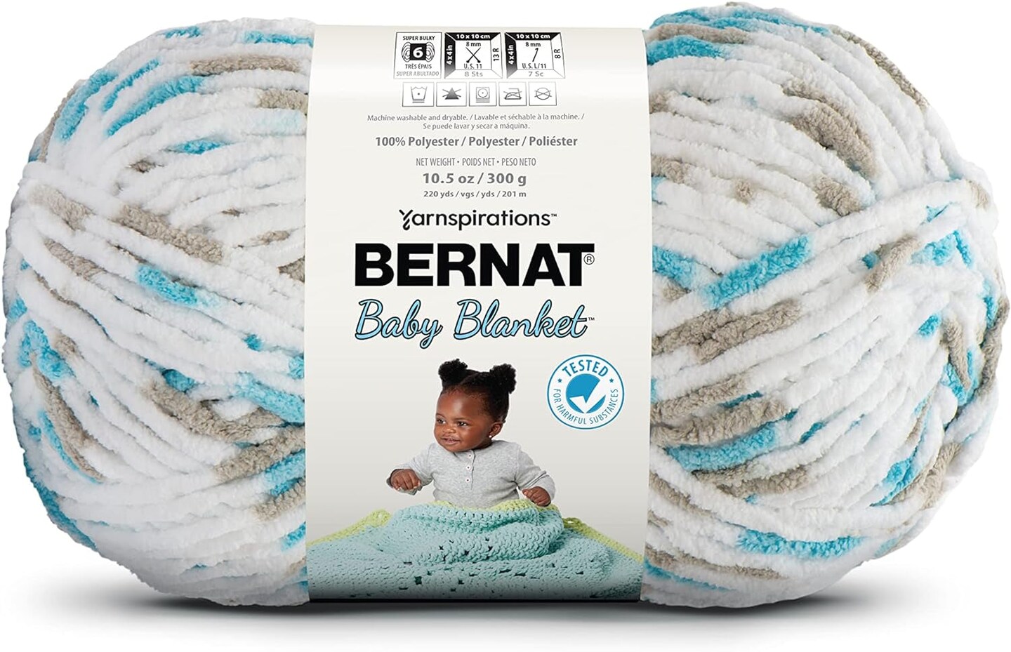 BABY BLANKET BB Baby Sand Yarn 1 Pack of 10.5Oz 300G Polyester 6 Super Bulky 220 Yards Knitting Crochet