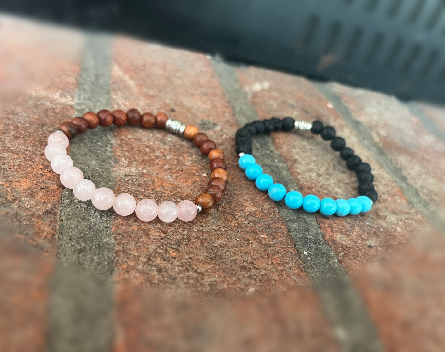 White Rosary Bracelet – Handmade Catholic Rosary Beads With Rose Cross, Stone Beaded