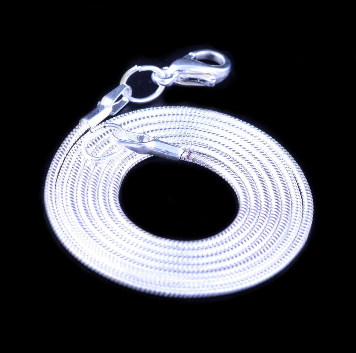24 Pieces Snake Chain Necklace White Brightening 925 Silver Plated 1.2mm DIY Shining Link with Lobster Clasps for Jewelry Making (20 inch, Shining White Brightening)