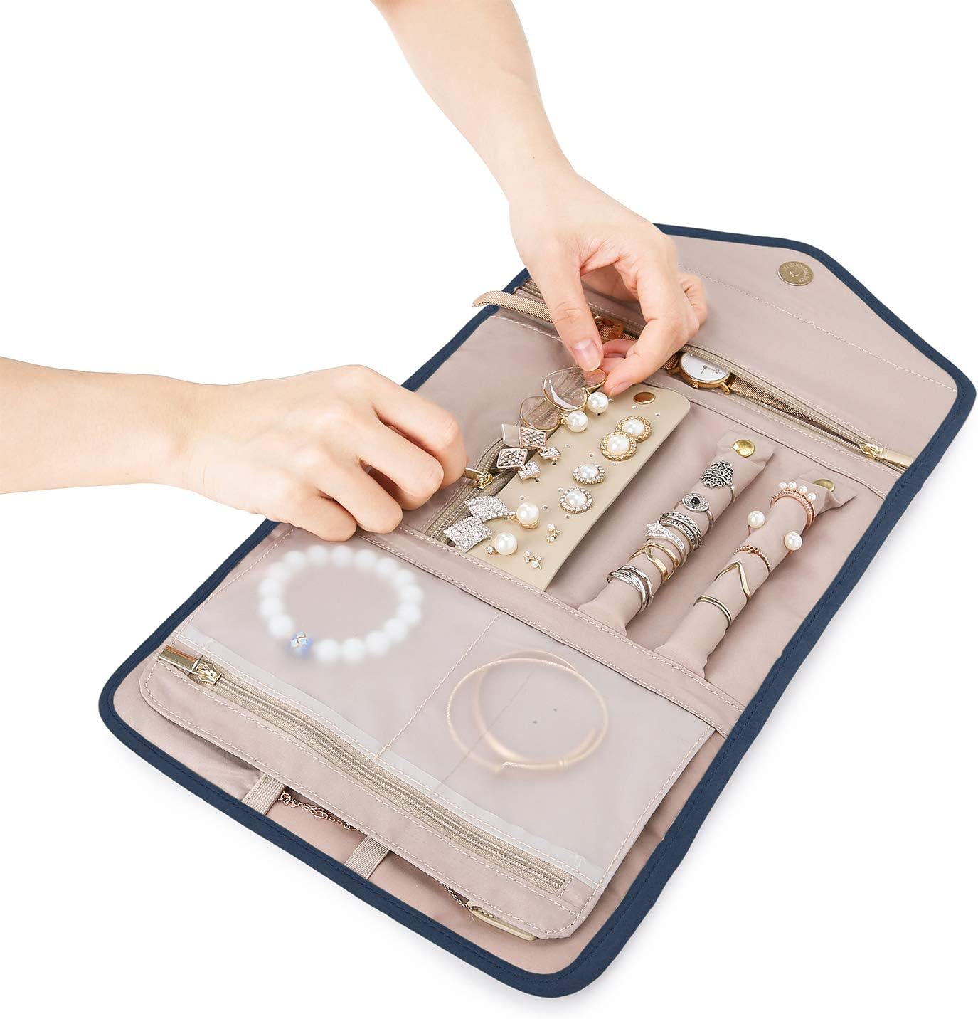 Foldable Travel Jewelry Organizer – Rings, Necklaces, Bracelets, Earrings