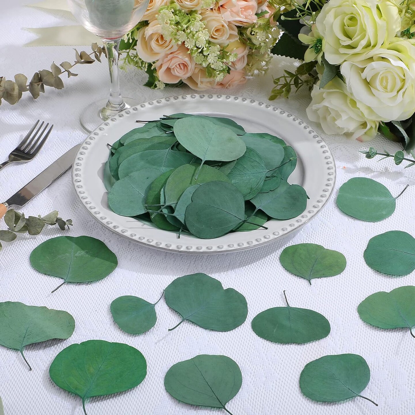 600 Pcs Real Dried Eucalyptus Leaves &#x2013; Perfect for Weddings and DIY Decor