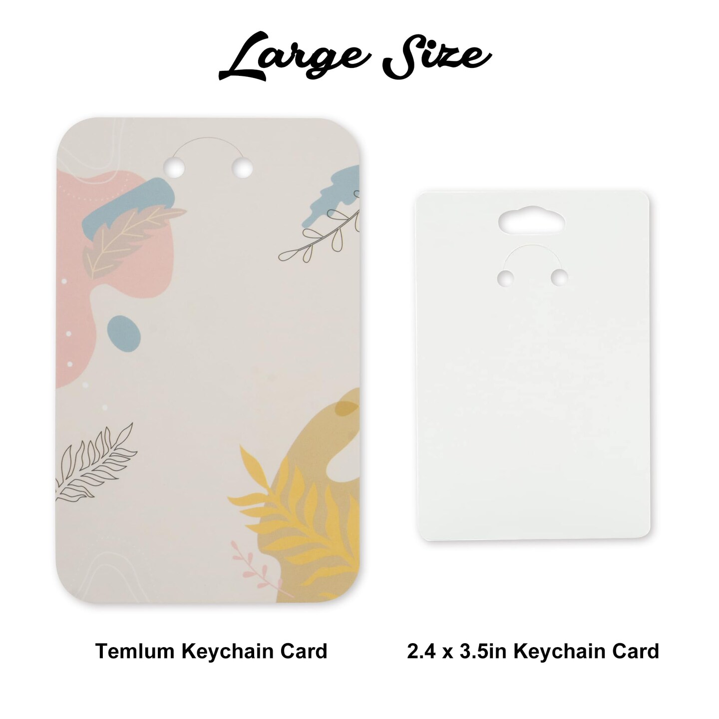100 Pieces Keychain Display Cards with Self-Sealing Bags, 3&#x27;&#x27; x 4.7&#x27;&#x27; Keychain Cards Holder for Display Keyring Cards Jewelry Packaging Supplies (Plant)