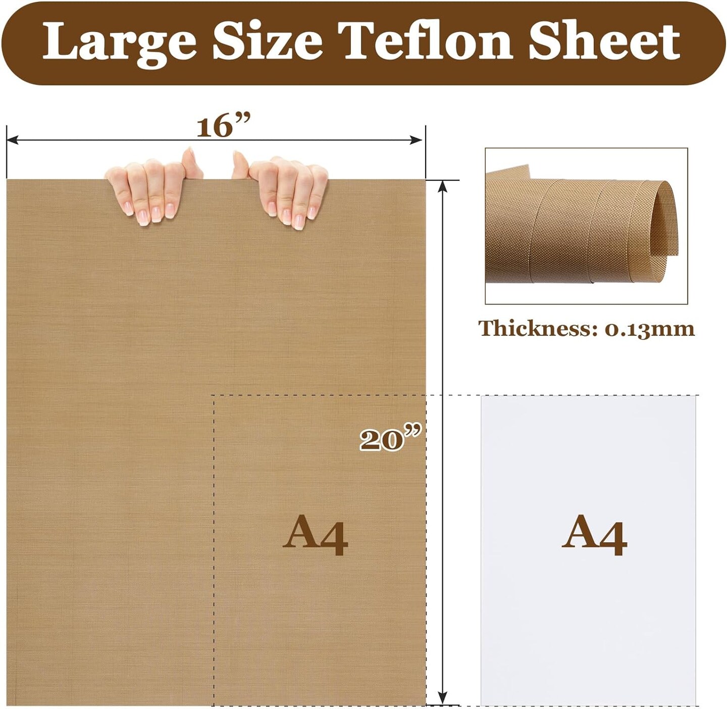 5 Pack Teflon Sheet for Heat Press, Large Size Heat Transfer Press Cover Paper Heat Resistant Transfer Protector Mats for Cricut Iron HTV Vinyl, Sublimation, Baking and Craft