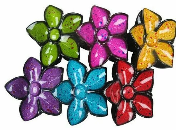 Kitcheniva 6 Pcs Assorted Flower Printed Hair Claw Jaw Clip Hairpin