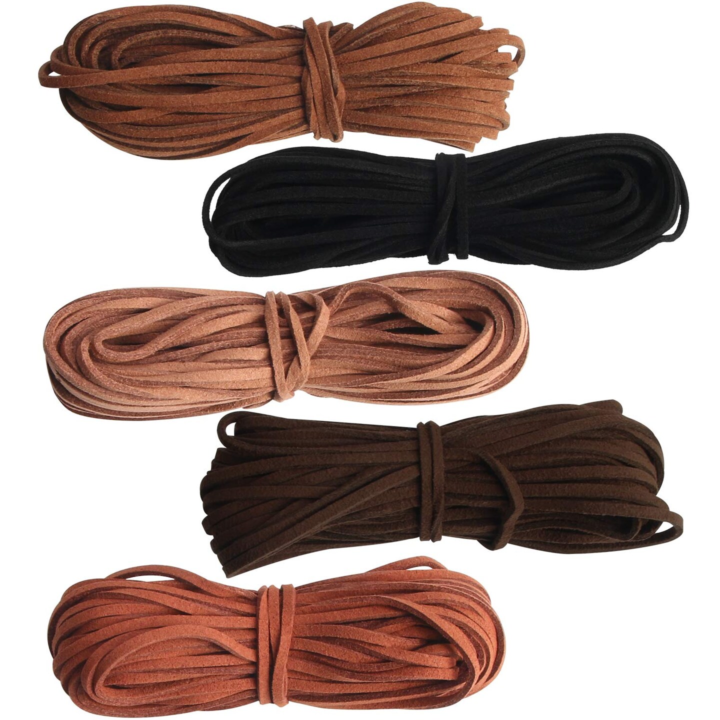 55 Yards 2.6mm Suede Cord Faux Leather Cord String Rope Thread for Bracelet Necklace Beading Jewelry DIY Crafts (5 Colors)