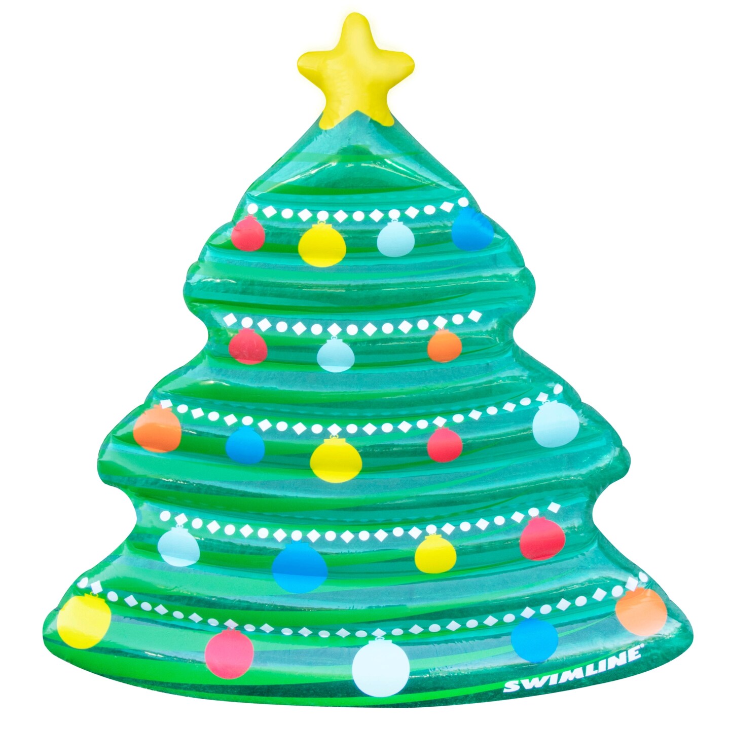 Swimline 70&#x22; Christmas Tree Inflatable Pool Mattress Raft