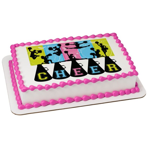 Cheerleading Edible Cake Topper Image 1/4 sheet