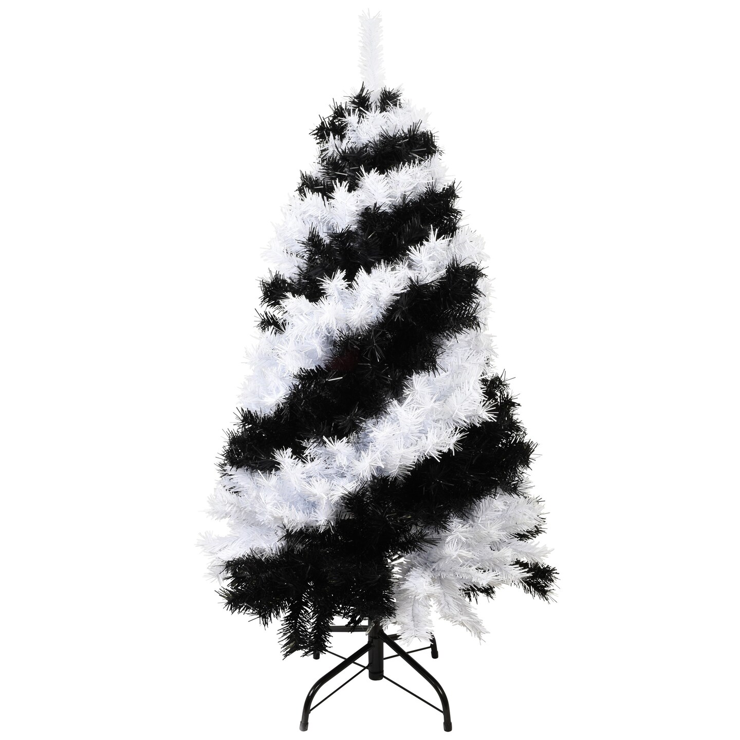 Tree Buddees Black and White Swirl Halloween Tree - Unique Christmas Tree 4 Feet Tall Decoration