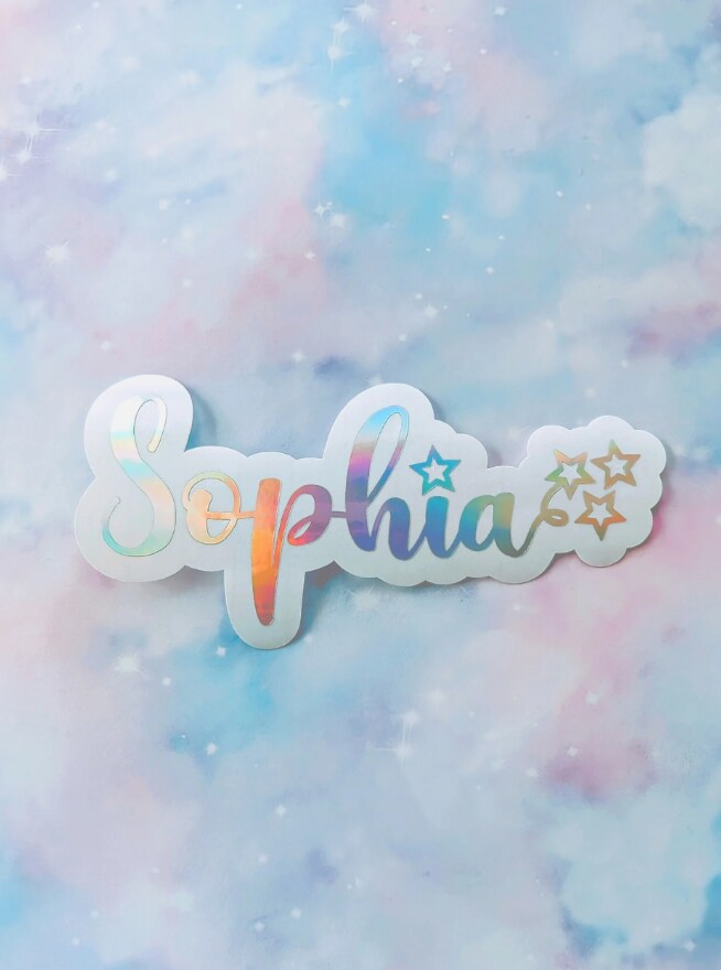Star Name Decal, Custom Vinyl Name Label, Cute Personalized Name