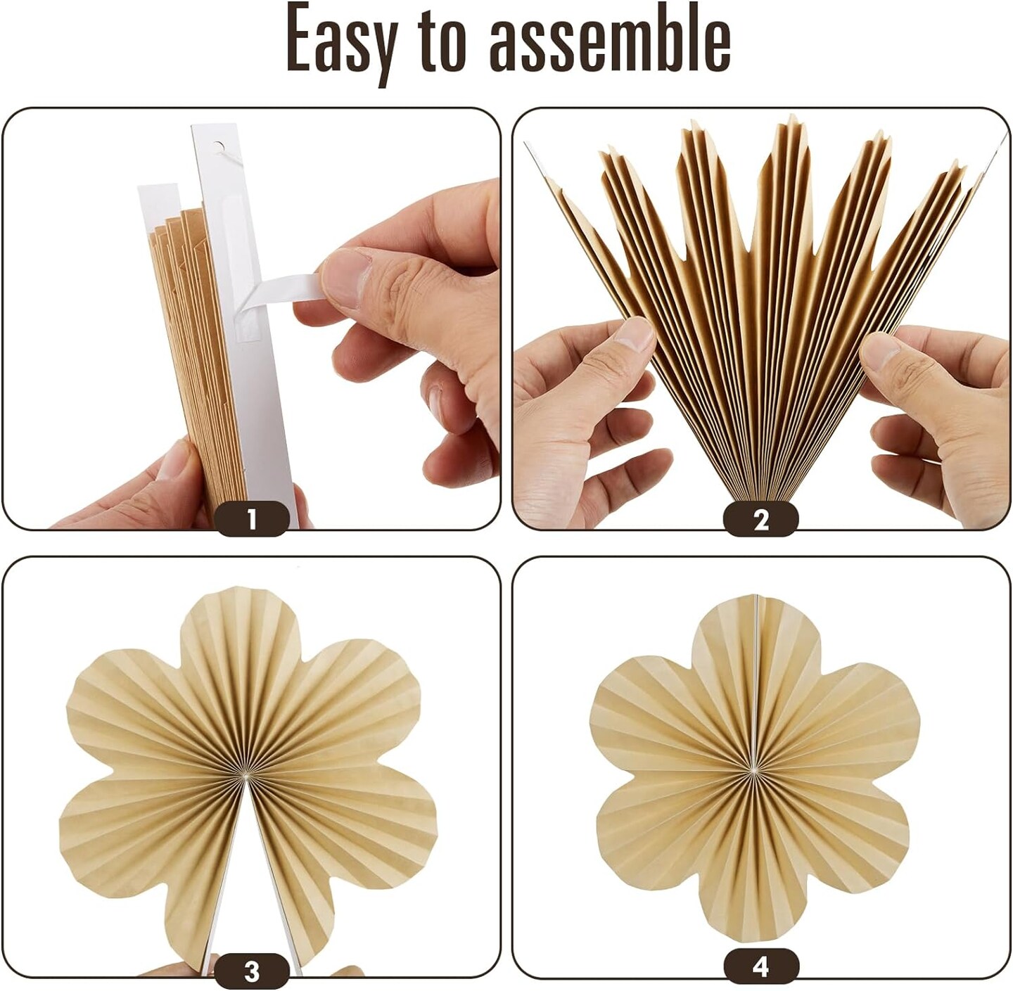 Paper Flower Decorations for Wall Paper Fans Classroom Decoration Paper Floral Backdrop Hanging paper fans for decoration. Brown Flower Wall Decor, Set of 9.