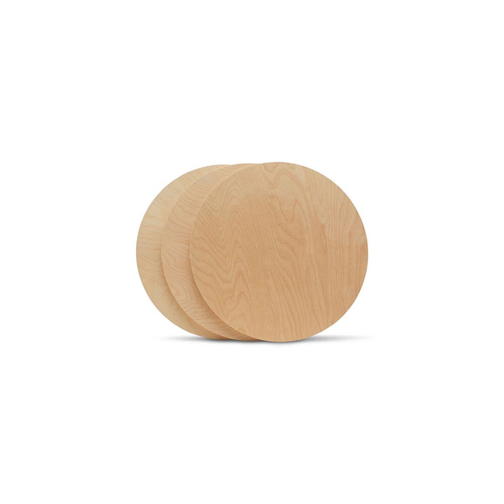 Wood Circle Discs 5 inch, 4 Thicknesses, Unfinished Birch Rounds | Woodpeckers
