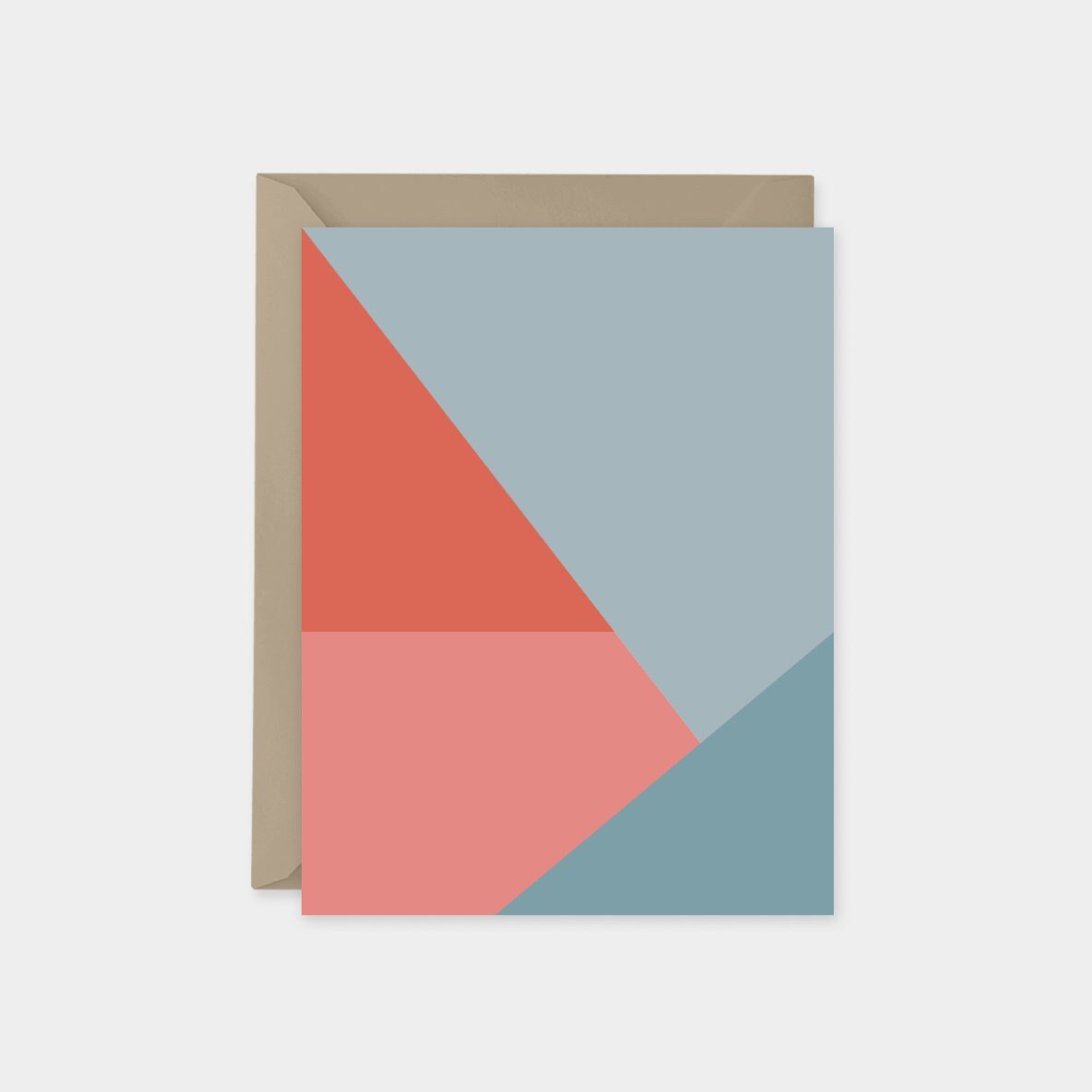 Blue &#x26; Red Color Block Card,  Modern