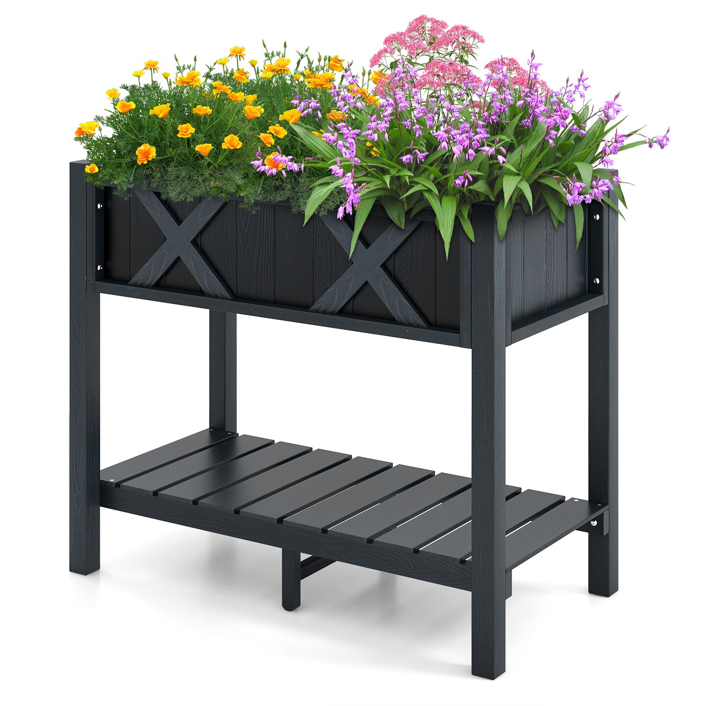 Hips Raised Garden Bed Poly Wood Elevated Planter Box