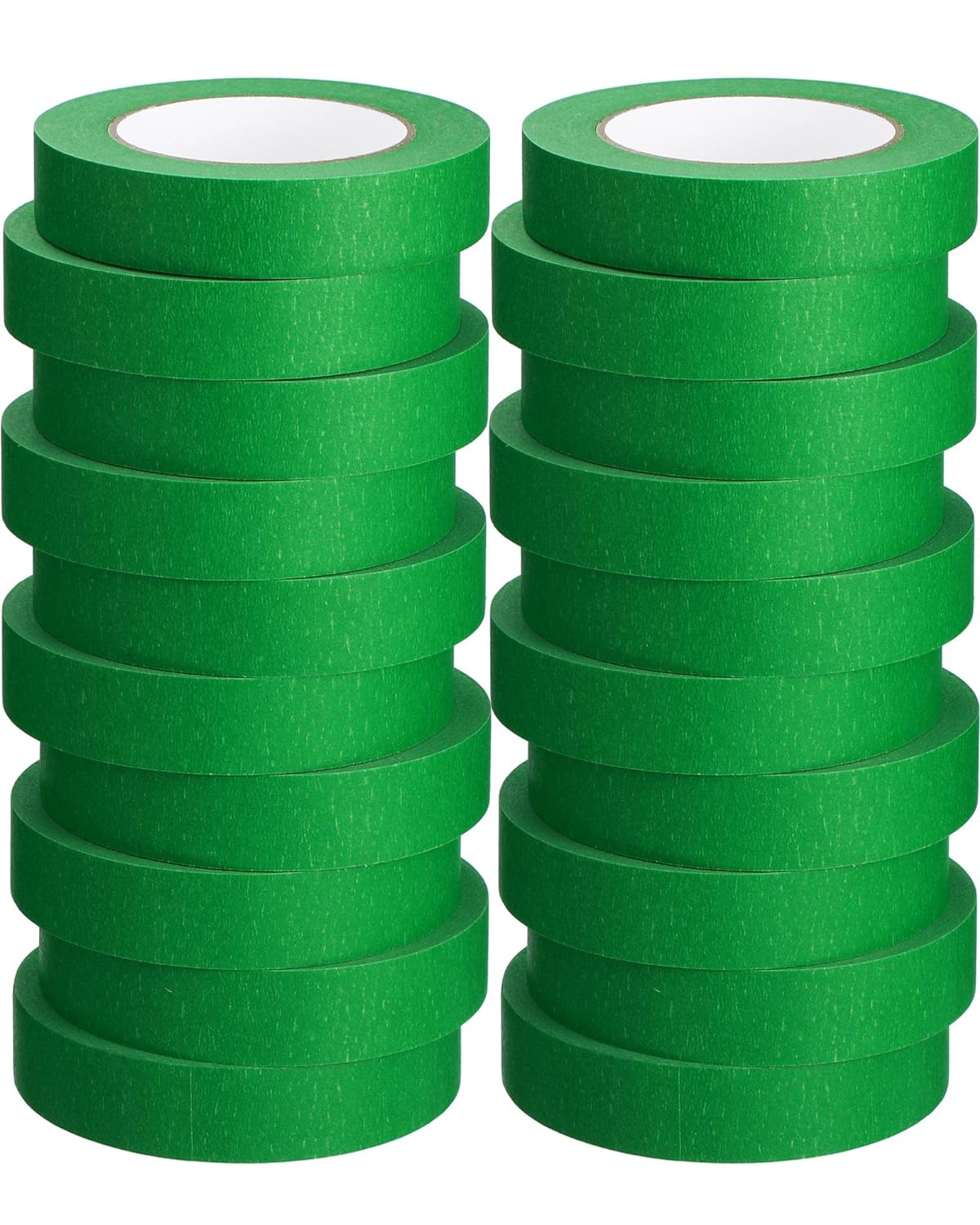 20 Rolls Painters Tape Masking Tape Bulk 1 Inch x 55 Yard, General Purpose Paint Tape Removable Adhesive Tape Multi Surface Paper Painting Tape for Painting Labeling Packing Craft Art (Green)