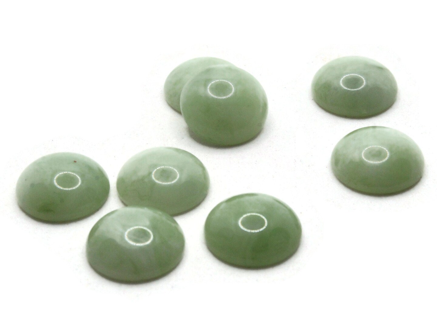 8 18mm Green Speckled Flatback Round Vintage Lucite Cabochons