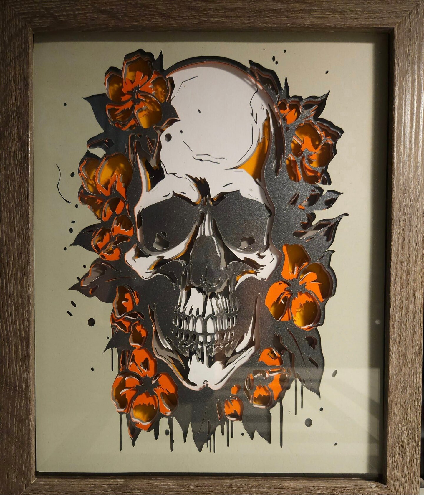 Offers Skull Flower Shadow Box