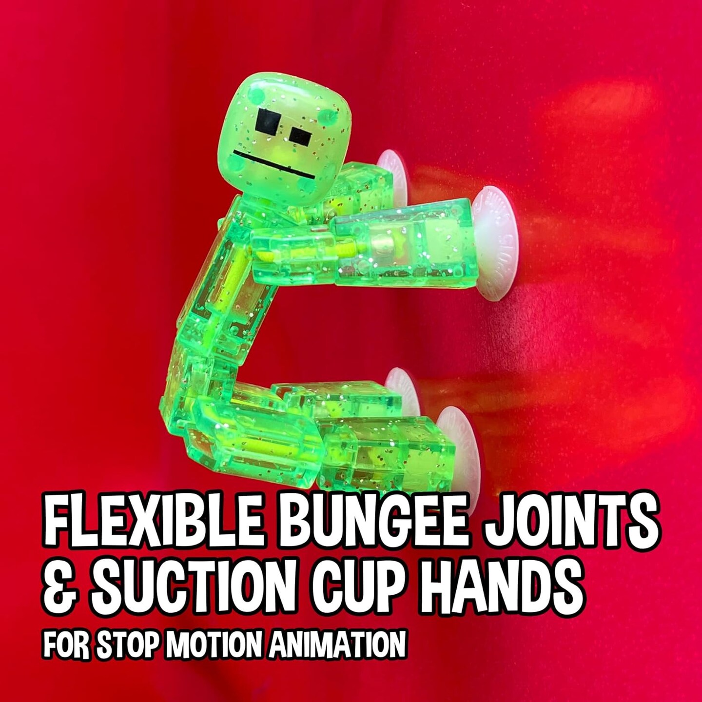 StikBot Dual Pack - contains two StikBots - Collectible Action Figures and Accessories, Stop Motion Animation, Ages 4 and Up (Sand + Clear Light Green Sparkle)