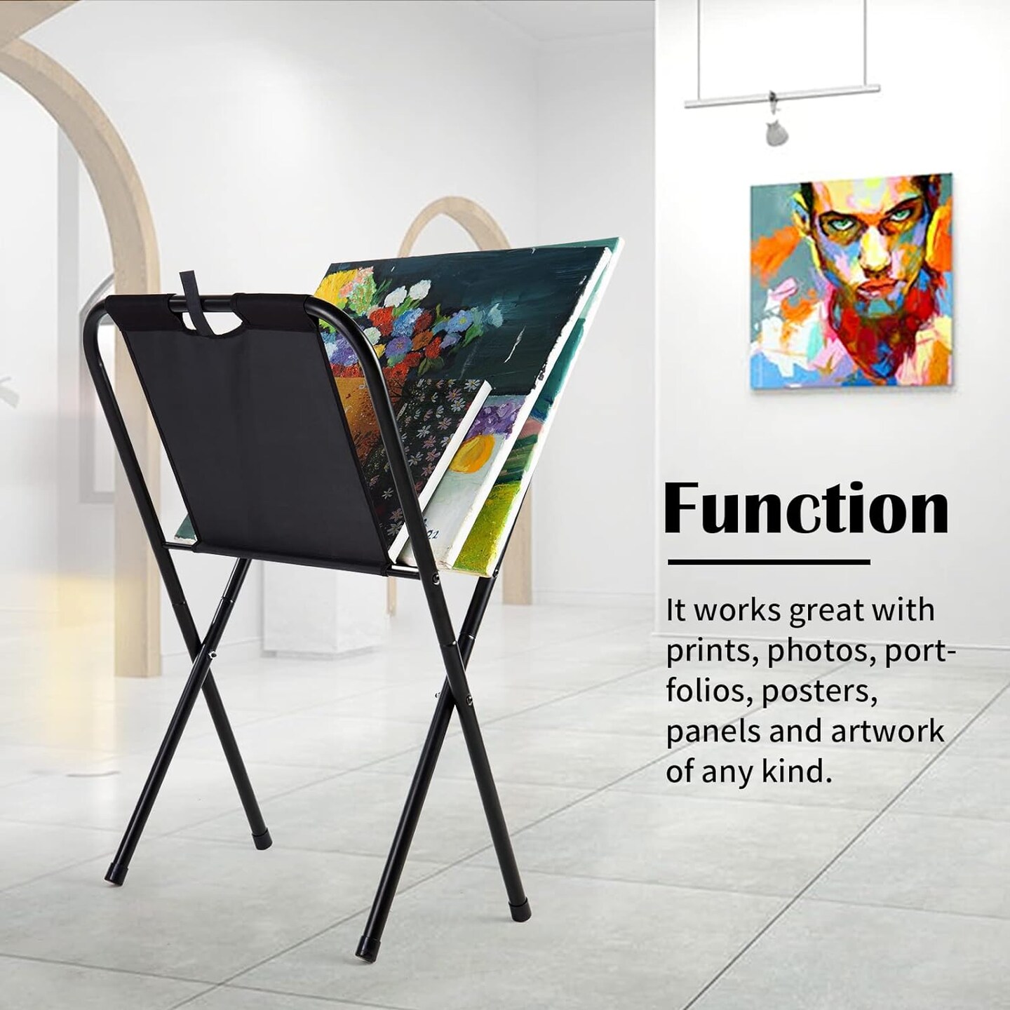 Small Canvas Print Rack - Portable Folding Art Display Rack for Posters, Artwork, Prints, Canvas Storage
