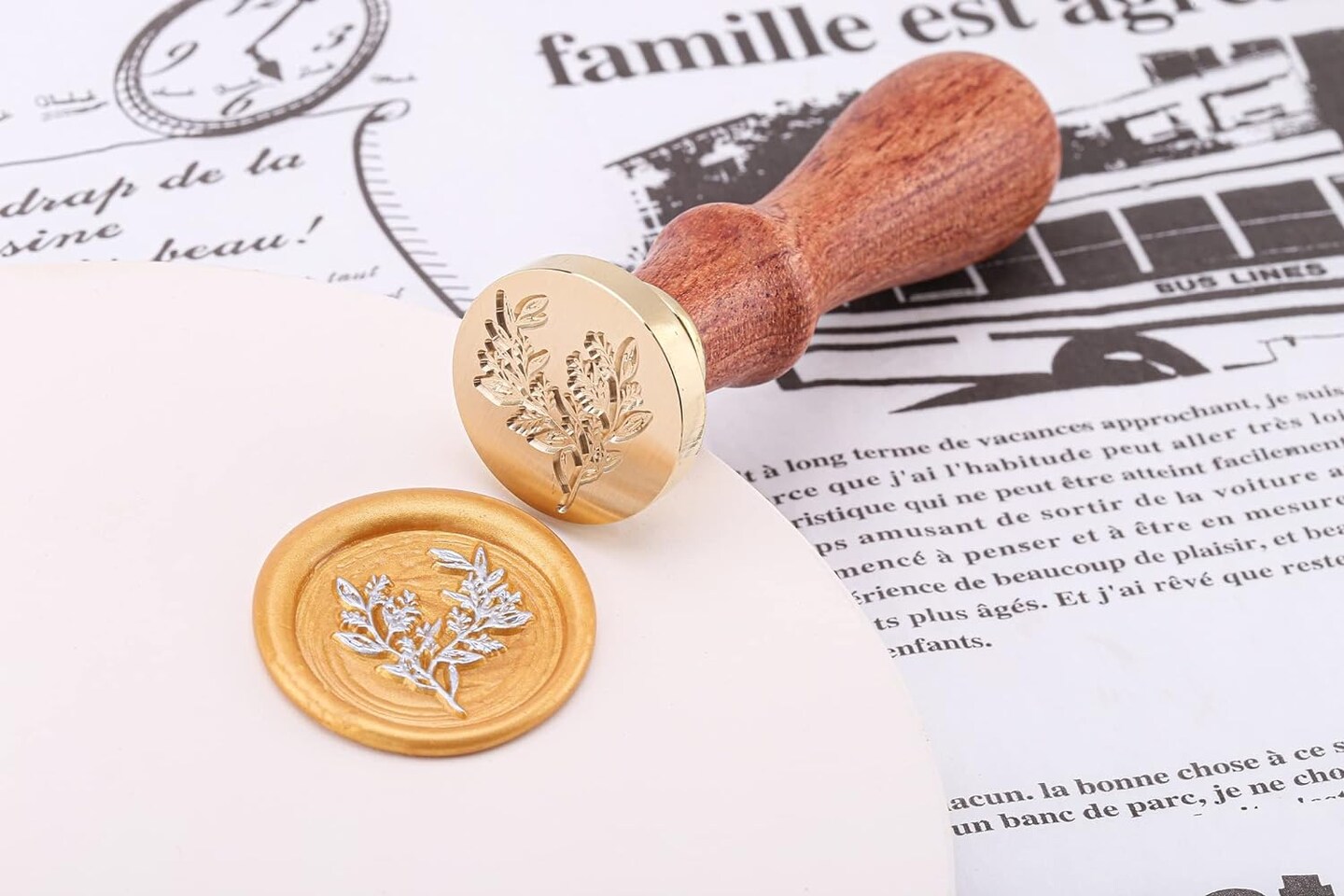 Eucalyptus Wax Seal Stamp, Vintage Plant Seal Stamp for Wedding Party Invitations Envelopes Gift Packing