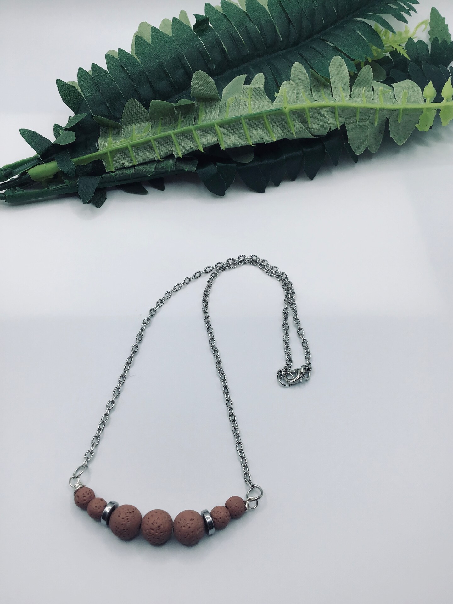 Elegant Blue 18 Inch Lava Stone Essential Oil Diffuser Necklace