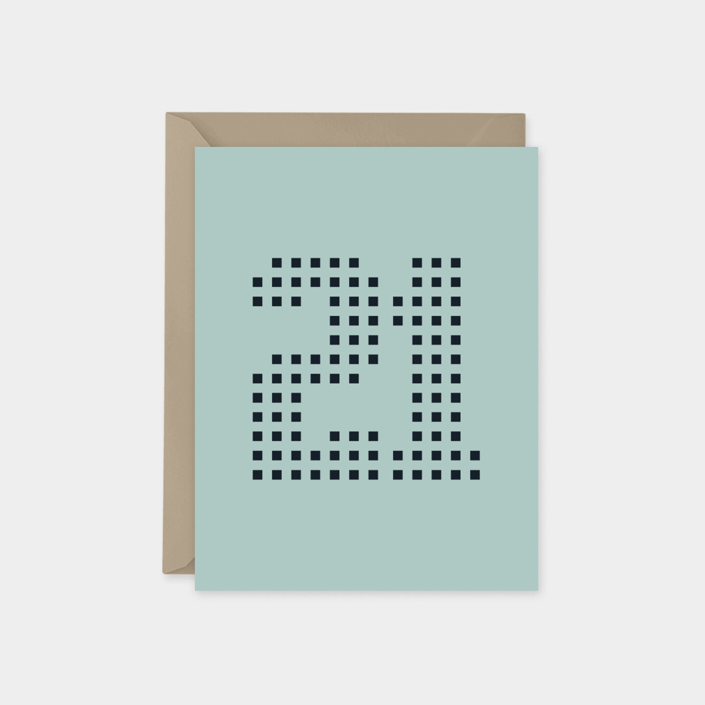 Birthday Age Card, Square Grid Number