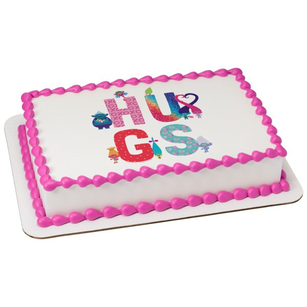 DreamWorks Trolls Hugs Edible Cake Topper Image 1/4 sheet