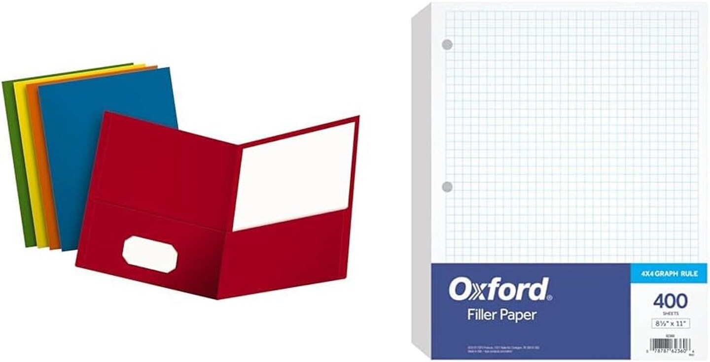 Two-Pocket Folders, Assorted Colors, Letter Size, 25 per Box (57513)